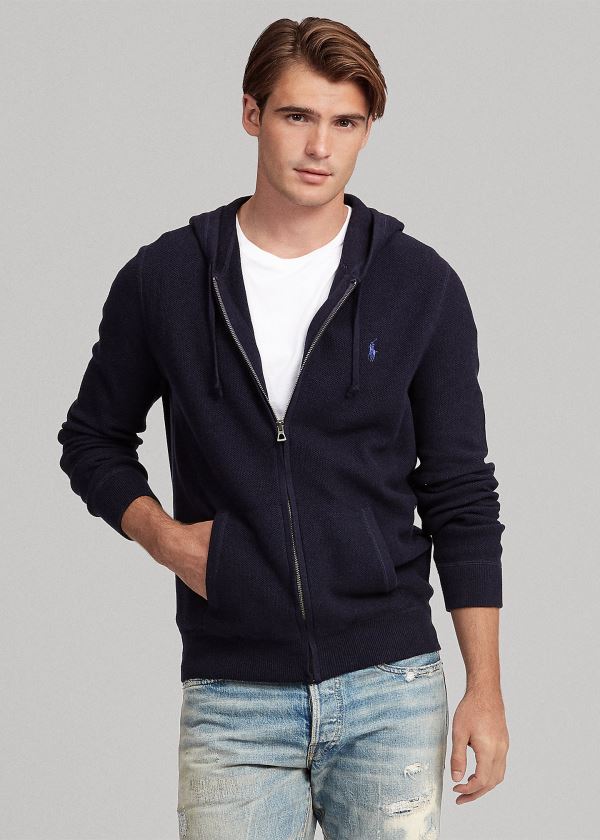 Polo Ralph Lauren Cotton Full-Zip Striktrøje Herre Danmark (YRVAK0934)